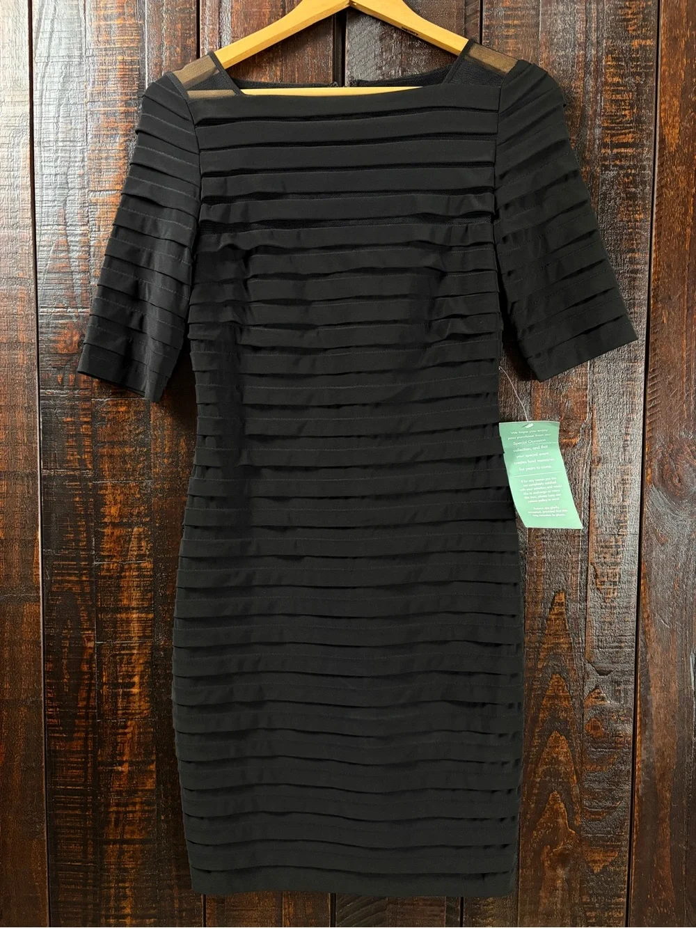 Simply Liliana Black Pleated Sheath Dress Size 4